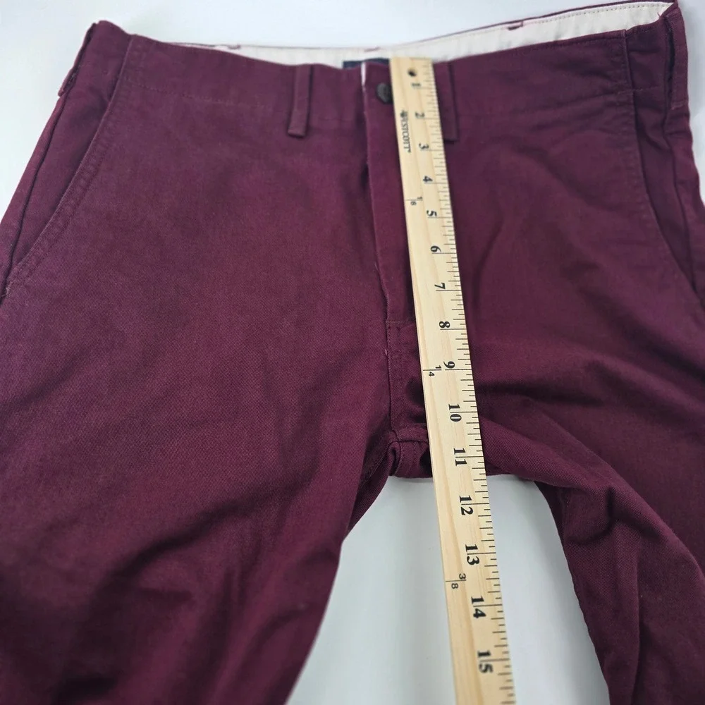 Levis Chino Pants Mens 32x27 Burgundy Straight Leg Cotton Twill Casual Trousers